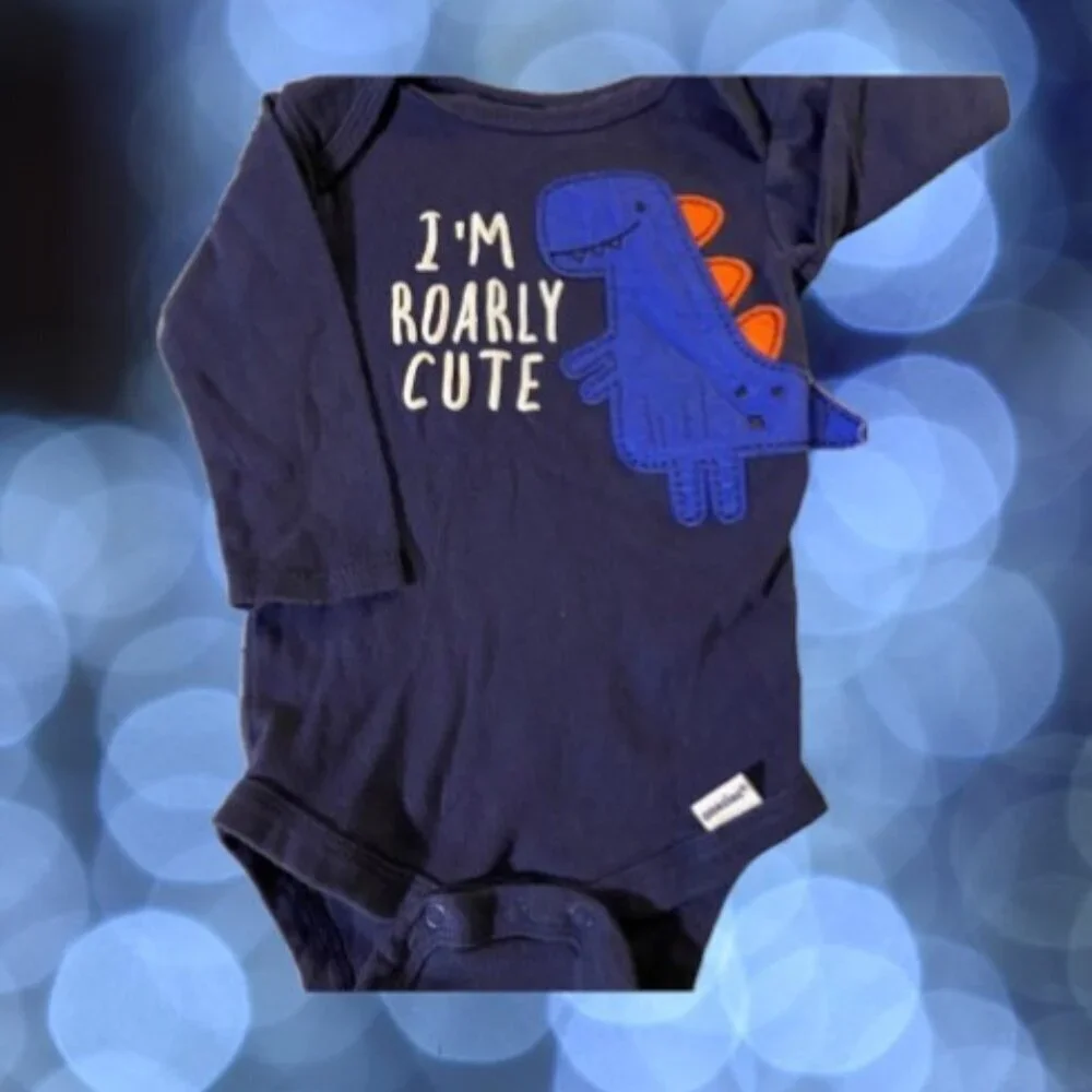 Gerber Dinosaur Appliqué Cotton Onesie